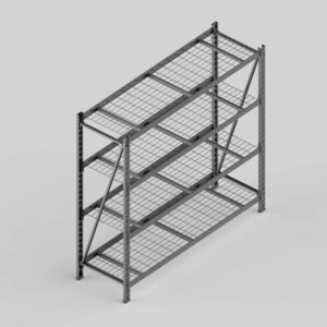 4-Tier Industrial Duty Garage Storage Boltless Shelving Unit-77W x 72H x 24D – 1500lbsLoad Capacity